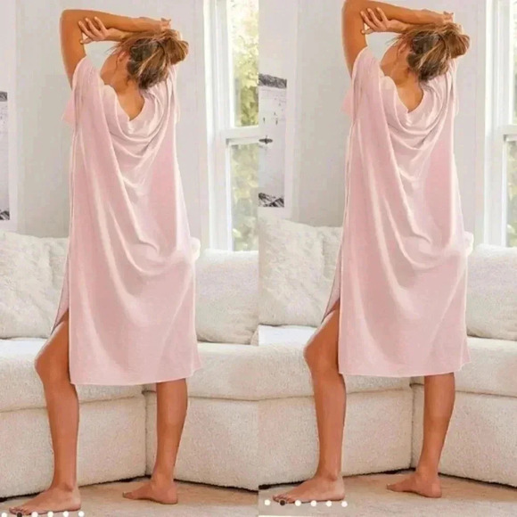 FP Cozy Girl Pink Oversized T-Shirt Dress - Picture 4 of 4